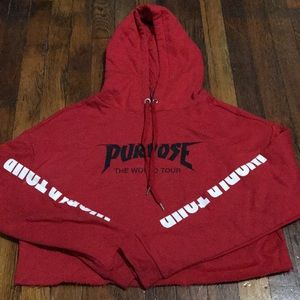 Justin Bieber Purpose Tour cropped hoodie